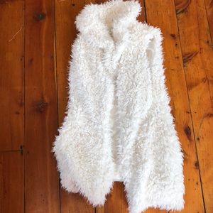 Fluffy White Vest